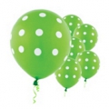Foto Balão em Látex Verde com Poá Branco