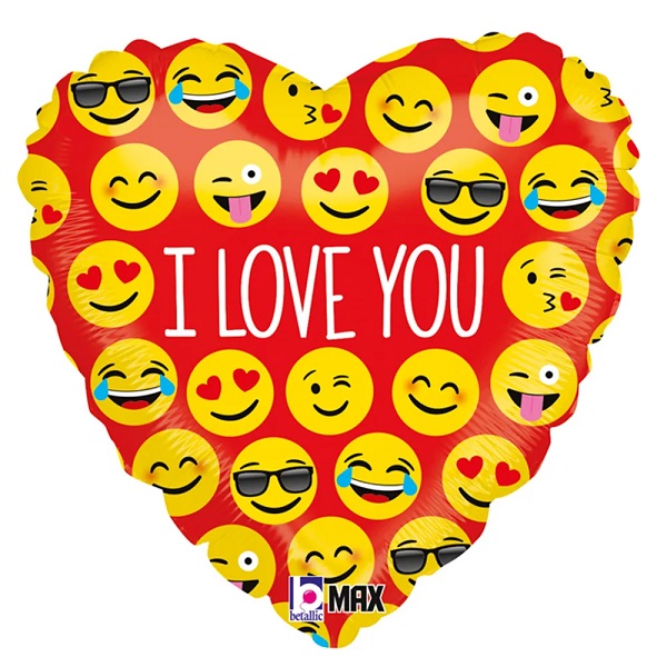 Balão Metálico Emoji I Love You