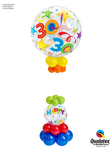 BALÃO BUBBLE 56CM 30 ANOS - QUALATEX - BALÃO 30 ANOS 56CM - QUALATEX