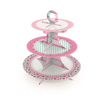Suporte para Doces e Cupcake 3 andares Jardim Encantado