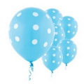 Balão em Látex Azul Claro com Poá Branco