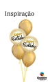 Balão de Látex Chrome Ouro