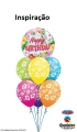 Balão Bubble Feliz Aniversário Tropical