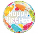 Balão Bubble Happy Birthday Picolés