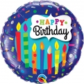 Balão Metálico Feliz Aniversário Velas e Confete