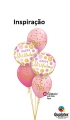Balão Pontos Rosas e Ouro de Aniversário