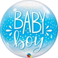 Balão Bubble Baby Boy Confete