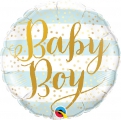 Balão Metálico Baby Boy Listrado Azul