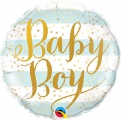 Balão Metálico Baby Boy Listrado Azul