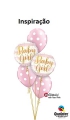 Balão Metálico Baby Girl Listrado Rosa