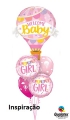 Balão Metálico Bebê Menina Bandeirolas e Pontos