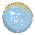 Orçamento: Balão Prismático It´s a Boy Confetes Dourados