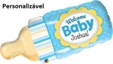 Balão Super Shape Mamadeira Welcome Baby Azul