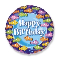 Balão Metálico Happy Birthday Fundo do Mar
