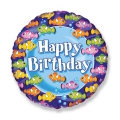 Balão Metálico Happy Birthday Fundo do Mar