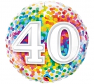 Balão Metálico 40 Anos Confetti