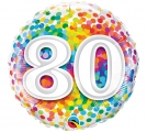 Balão Metálico 80 Anos Confetti
