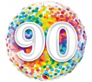 Balão Metálico 90 Anos Confetti