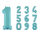 Foto Balão Metálico Números Azul Pasteis 26 polegadas
