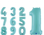 Balão Metálico Números Azul Pasteis 40 polegadas