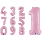 Balão Metálico Números Rosa Pasteis 40 polegadas