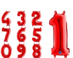 Balão Metálico Números Vermelhos Mini