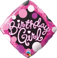 Balão Metálico Aniversário Girl Preto e Pink