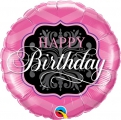 Balão Aniversário Pink e Preto