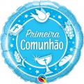 Balão Metálico Primeira Comunhão Azul