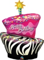 Balão Super Shape Bolo de Aniversário Zebra Pink