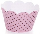 Wraps de Papel - Poa Marrom com Rosa