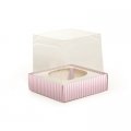 Foto Mini Caixa para Cupcake Listras Rosa Claro