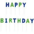 Foto Vela Happy Birthday Azul com Verde